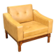 Vintage armchair in faux leather and solid wood, Italy, 1960s