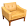 Vintage armchair in faux leather and solid wood, Italy, 1960s
