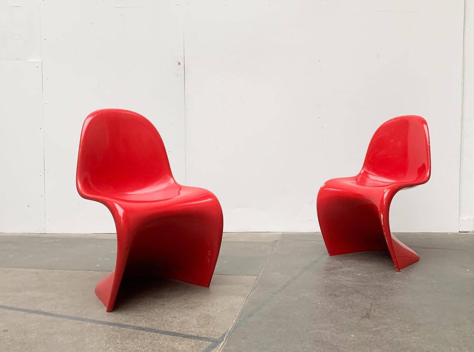 Set of mid-century Panton chairs by Verner Panton for Vitra Herman Miller.