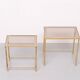 Brass side tables Hollywood Recency 1970s France