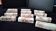 Set of 12 beige marble knife holders.