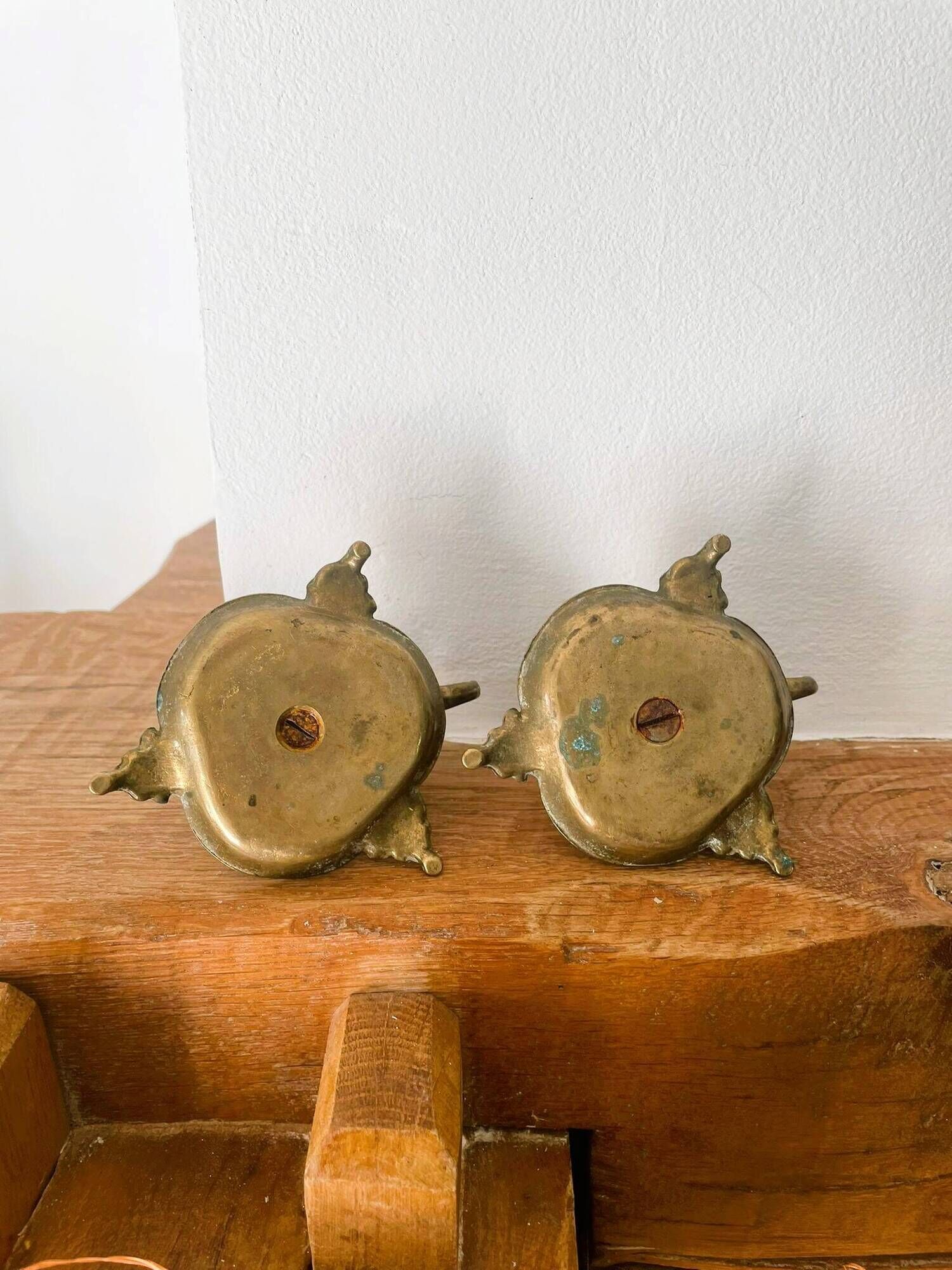 Pair of brass candlesticks