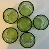 6 vintage bubble glass glasses