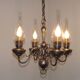 Flamish chandelier with 4 lights in hand-blown tin 5104