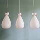 Scandinavian suspension in frosted white glass, 1960s