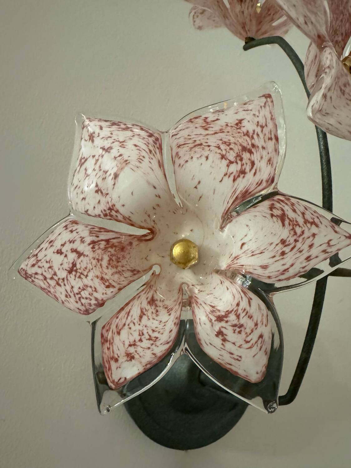 Murano floral wall lights from the 1970s