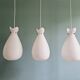 Scandinavian suspension in frosted white glass, 1960s