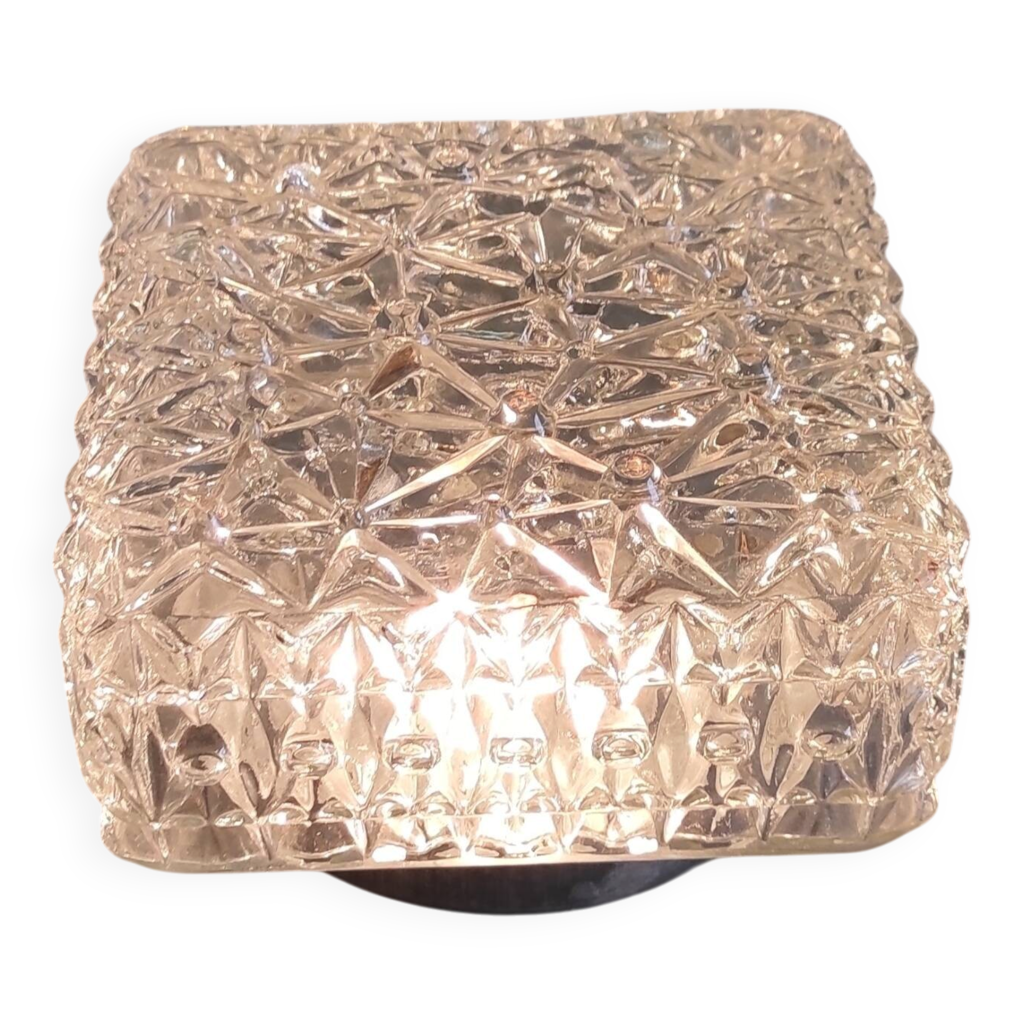 Ceiling light or wall light in moulded glass - mid 20th century.