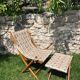 Folding garden chair and his foot rests, folding Napoleon III