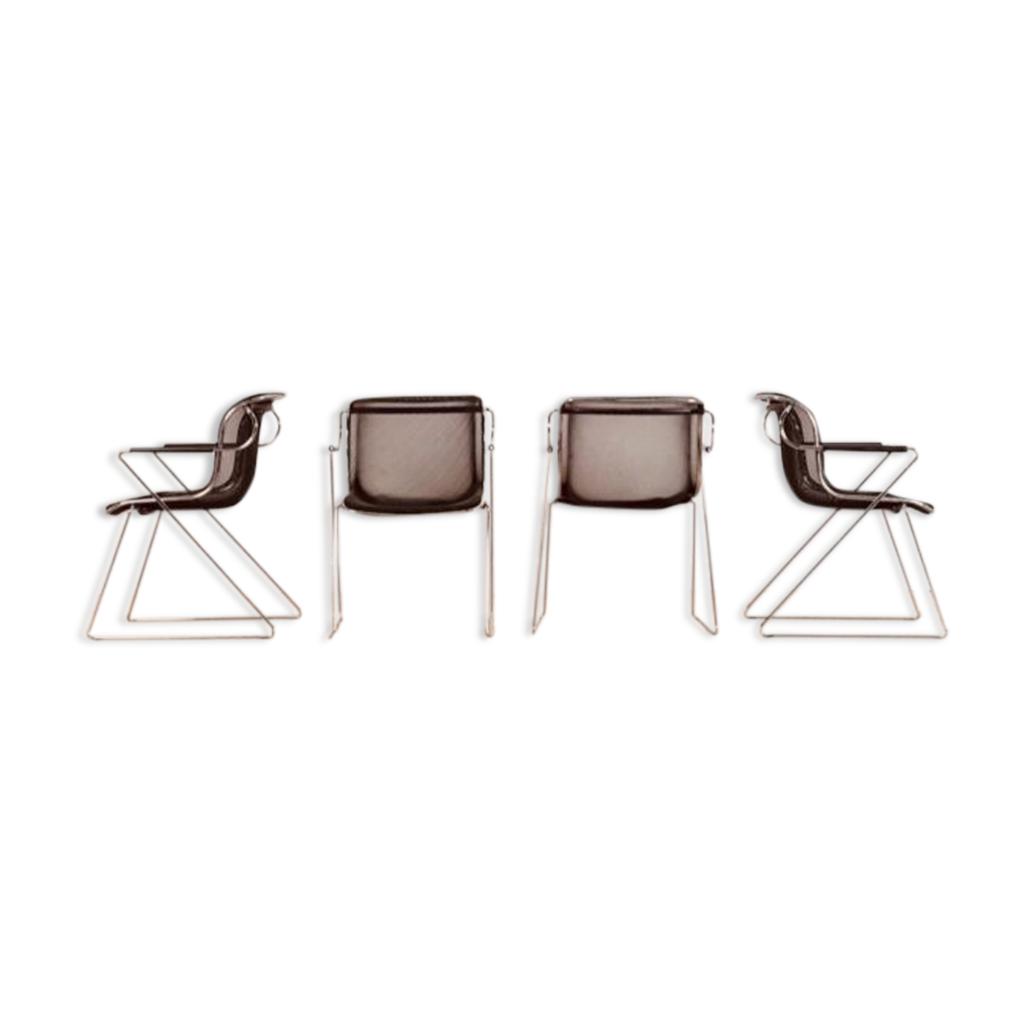 Set de 4 chaises Penelope de Charles Pollock pour Castelli