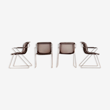 Set of 4 Penelope chairs by Charles Pollock for Castelli