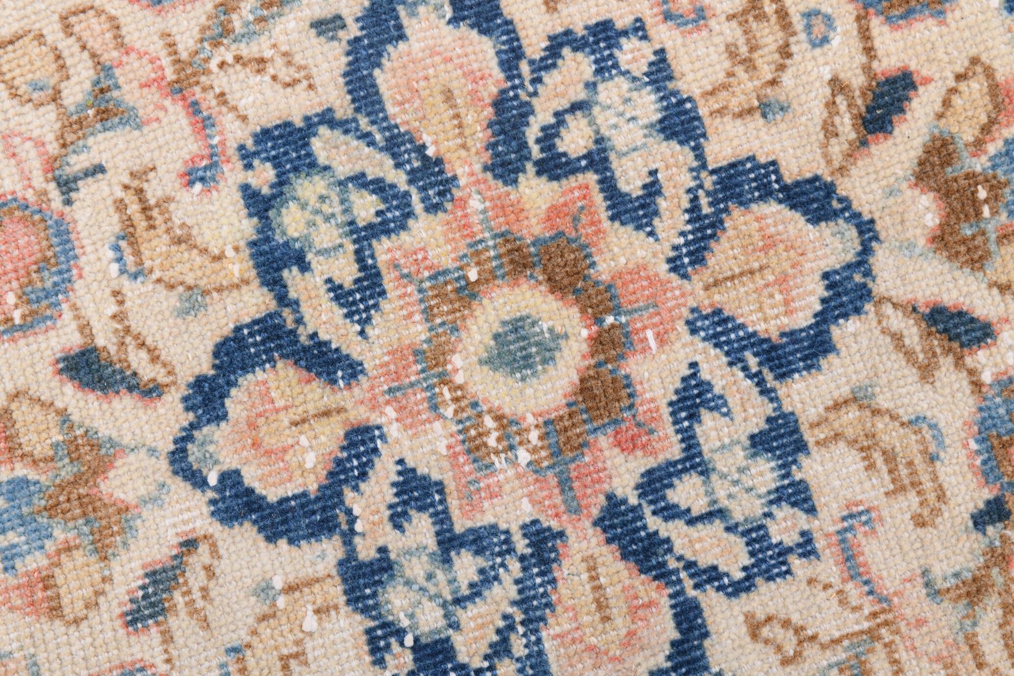 Tapis persan classique rose et bleu 9x12, 280x382 cm