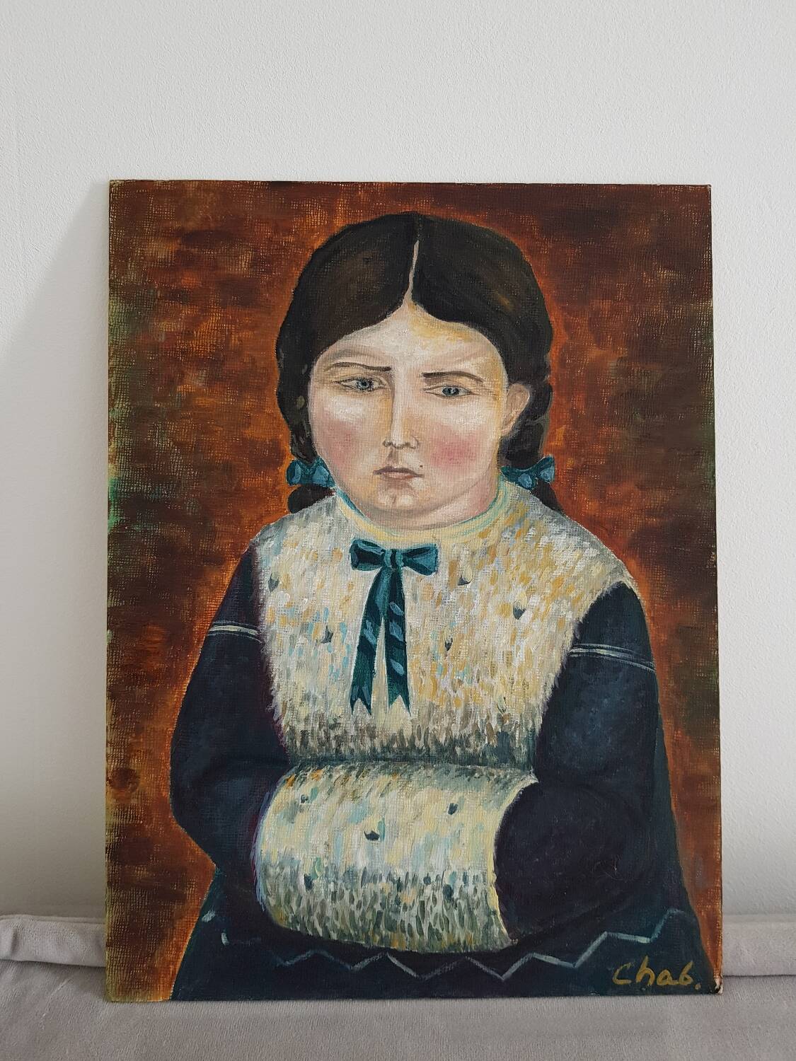 Portrait of a young girl oil painting