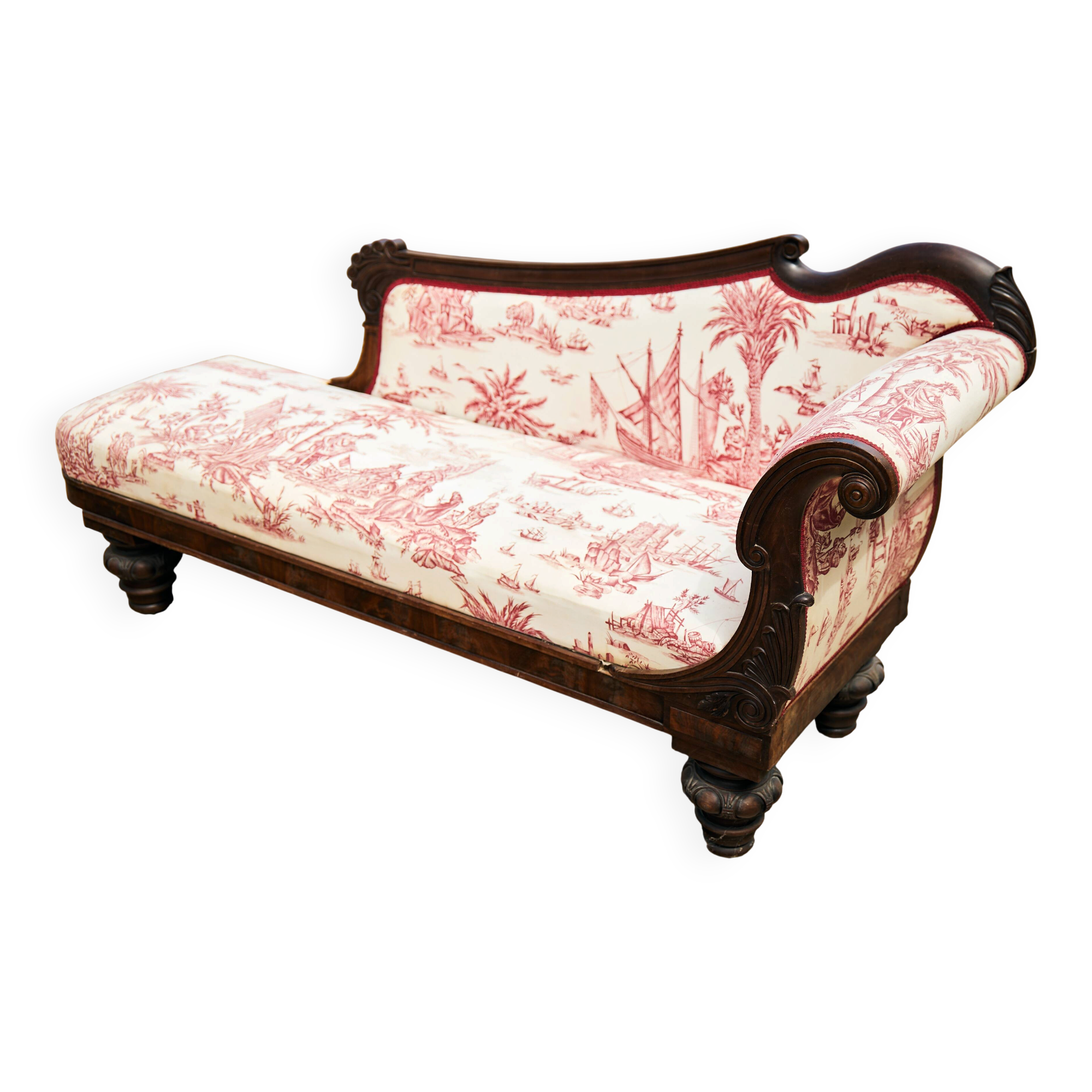 Mahogany meridian Louis-Philippe, origin Villa Le Gaillardin, Noirmoutier
