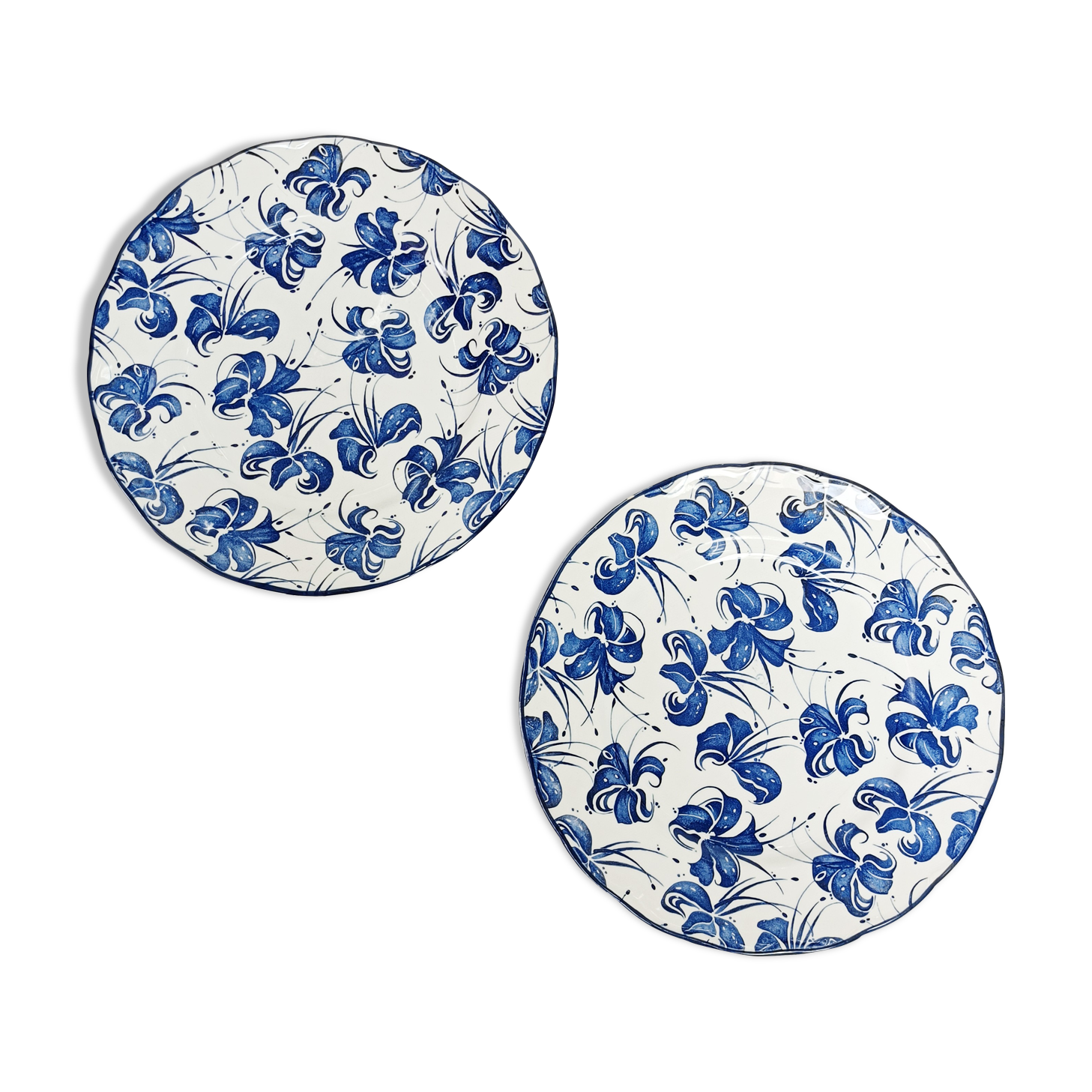 Set of 2 flat plates Royal Tudor Orchid, by Grindley