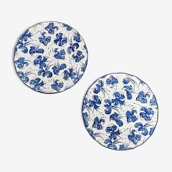 Set of 2 flat plates Royal Tudor Orchid, by Grindley