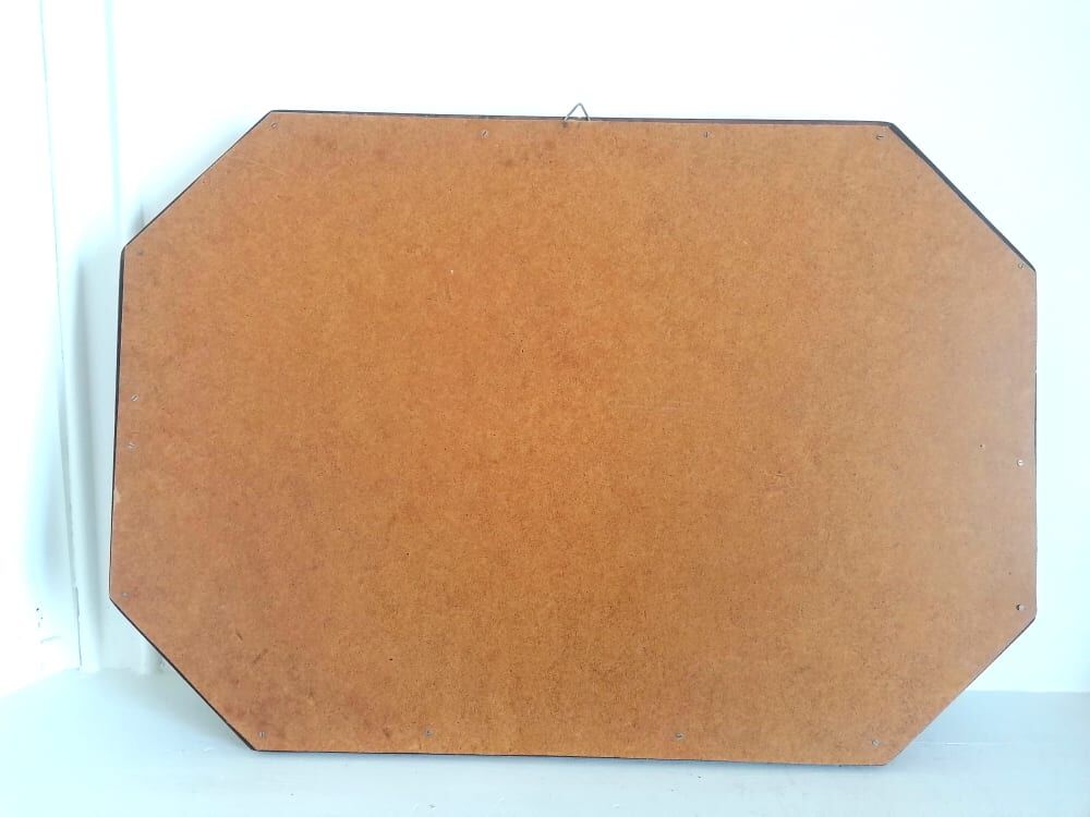 Hexagonal wooden mirror, 1950 70x49cm