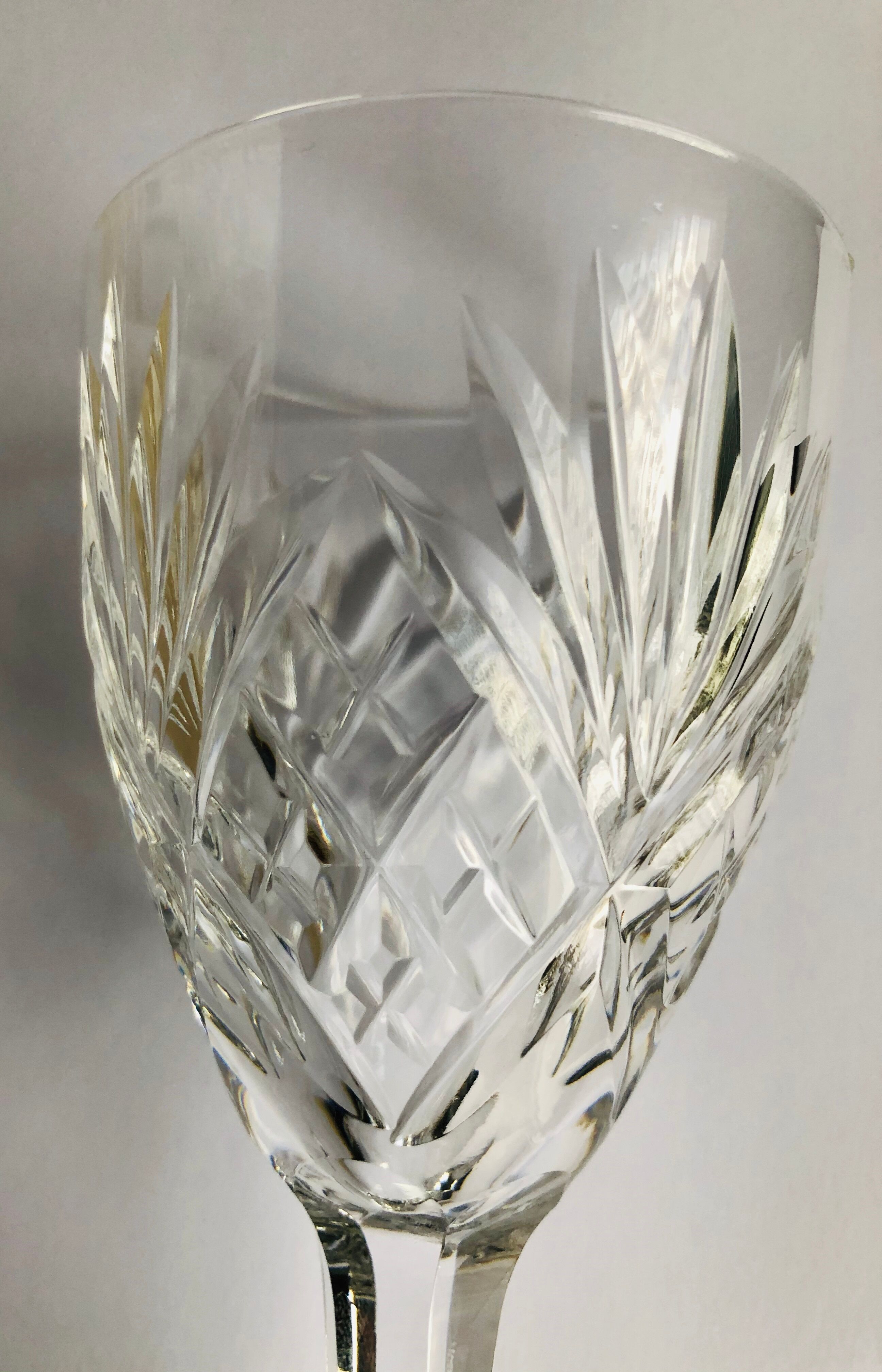 Set of 6 crystal white wine glasses from St. Louis Chantilly style
