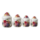 4 pots de cuisine en barbotine