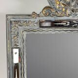 Grand miroir Venitien aux Cygnes, Glace Murano du XIXe siècle biseauté 133