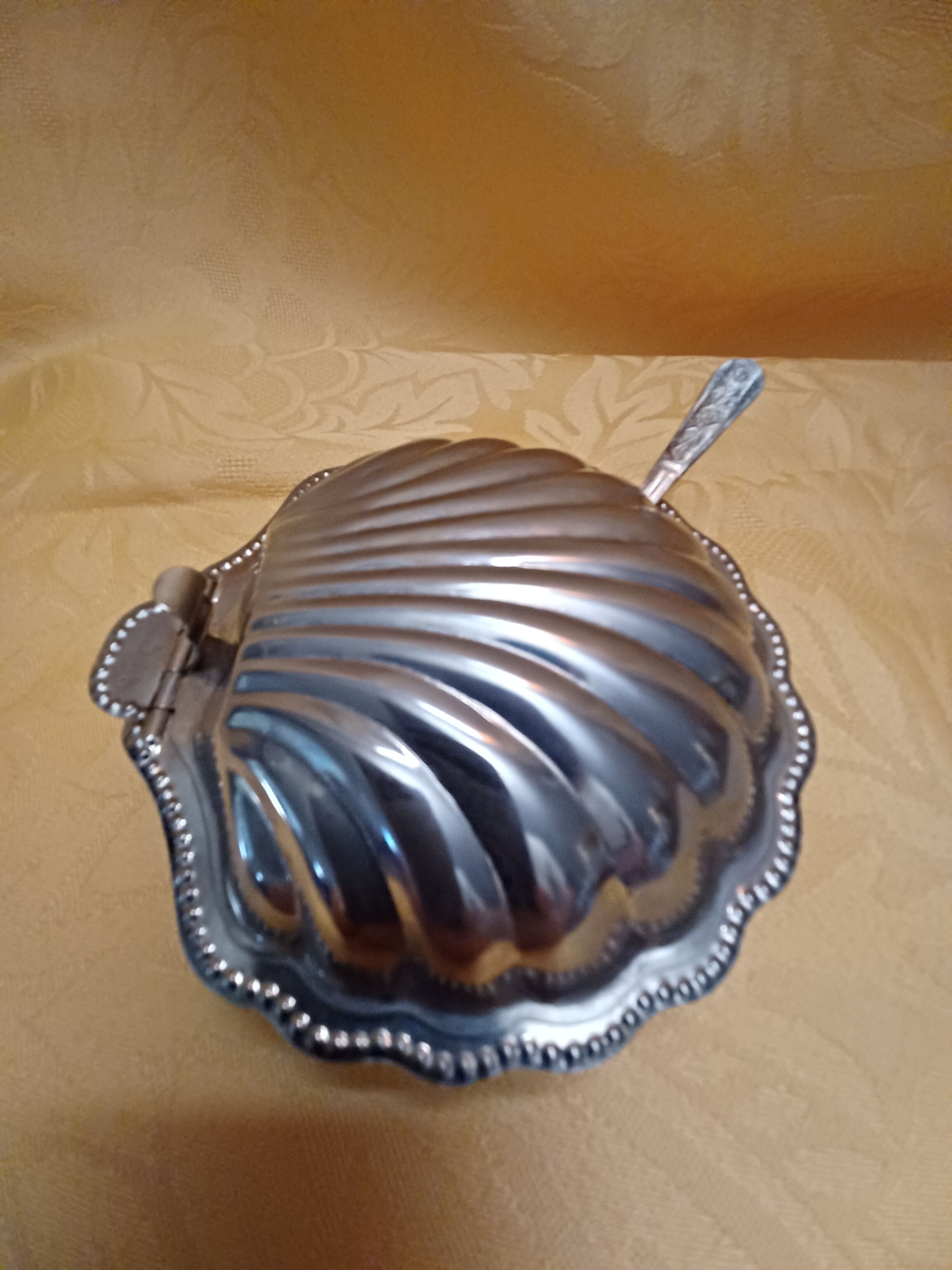 Beurrier Coquillage inox et verre