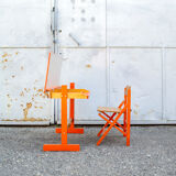 Desk with folding seat for children Fratelli Reguitti style Italia Anni '50