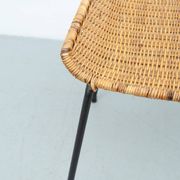 Tabouret en rotin attribué à Gian Franco Legler, années 1950.