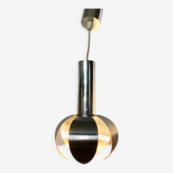 Space age pendant light in chrome metal 1970