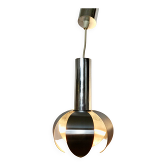 Space age pendant light in chrome metal 1970