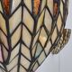 Pair of vintage "stained glass" wall lights in copper and glass, France, 1970.