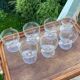 Set de 7 verres à vin gravés vintage 1950