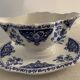 Saucière en faïence bleue et blanche Gien 1960