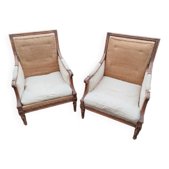 Paire de fauteuils anciens style louis xvi