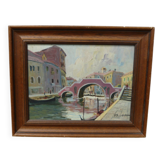 Painting by Paul Jouvet, Venice bridge