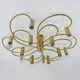 Leola sculptural brass 12-light ceiling or wall flush mount, 1970s