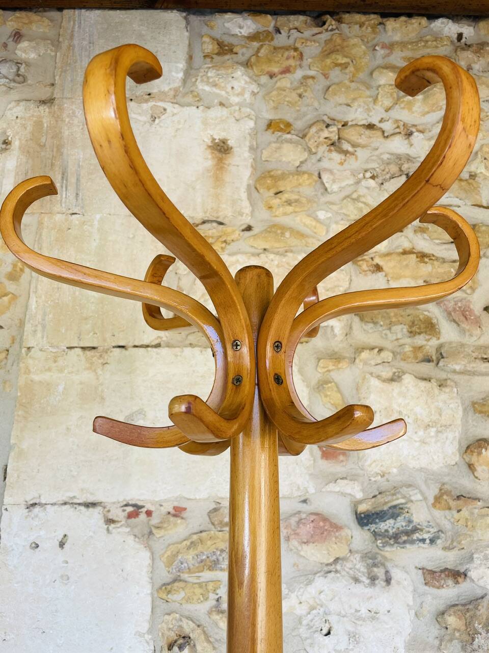 Vintage coat rack on legs by Baumann, circa 60s.