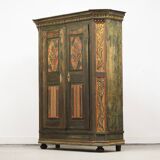 Painted Folk Art Bridal Cupboard