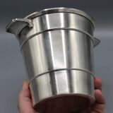 small champagne ice bucket cooler silver metal bottle art deco