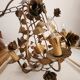 Chandelier hand-forged Hollywood Regency rose leaf decorations