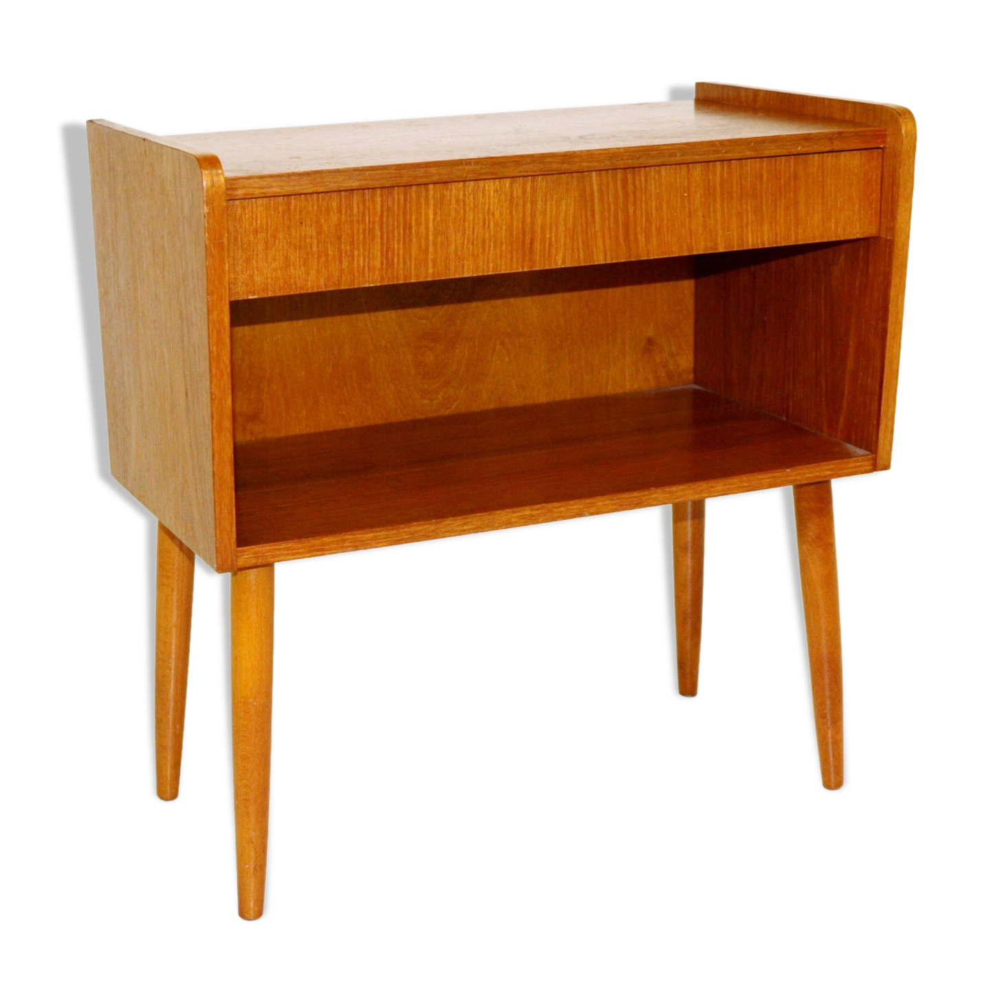 Teak and beech bedside table, Sweden, 1960