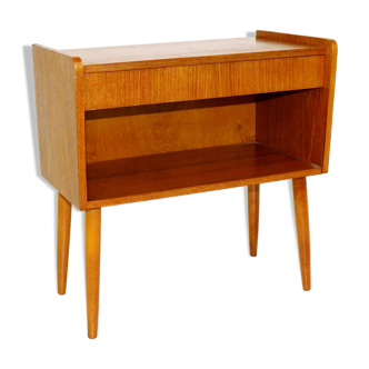 Teak and beech bedside table, Sweden, 1960