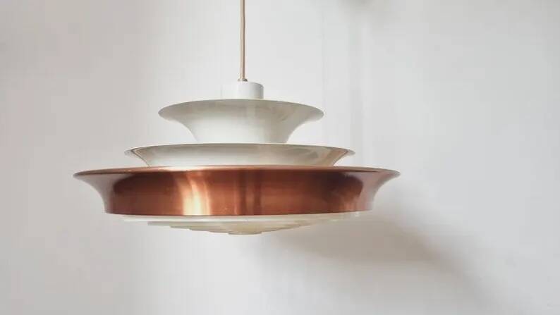 Rare Midcentury Pendant in Style of Louis Poulsen, Denmark, 1970s