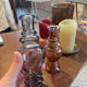 Pair of smoked glass flower vases