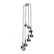 Chandelier cascade Wortmann & Filz chrome, époque spatiale des années 1970