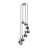 Wortmann & Filz cascade chandelier chroom, space age 1970s