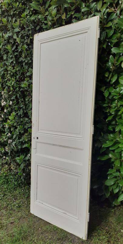 Communication door h221xL90cm old paneled, molded, interior