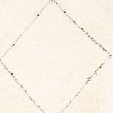 Berber carpet beni urain ecru corridor with black diamonds in relief 289 x 79 cm