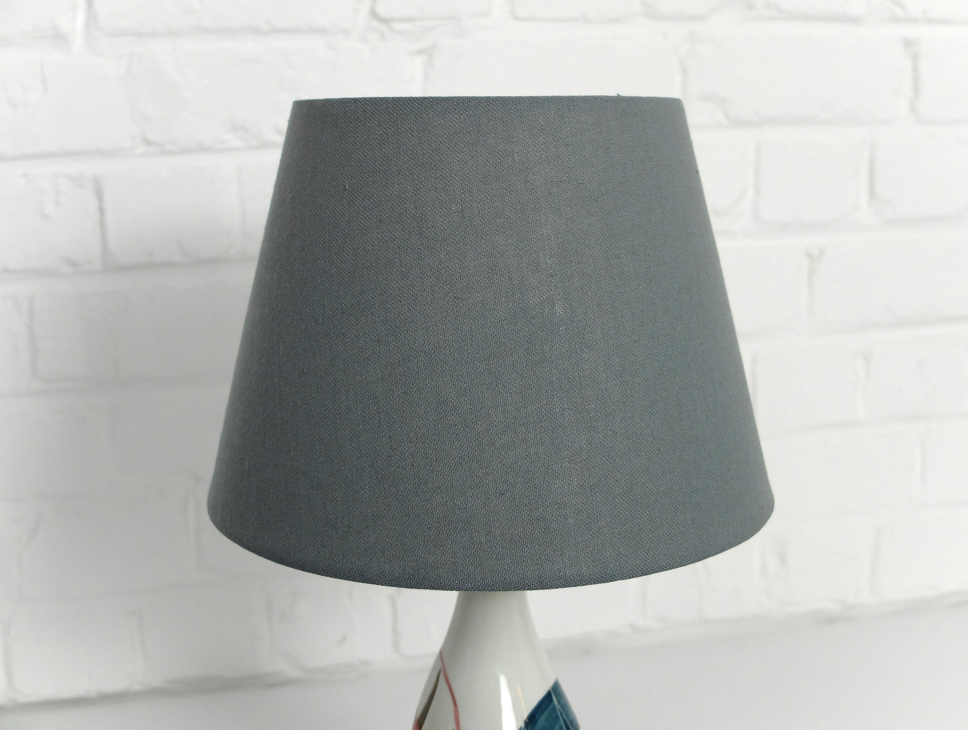 Hand painted ceramic table lamp, Mid-Century, Italy 1950s