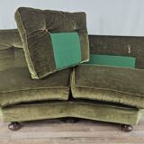 70s corner sofa in green fabric