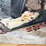 Oil on canvas still life 60s vintage